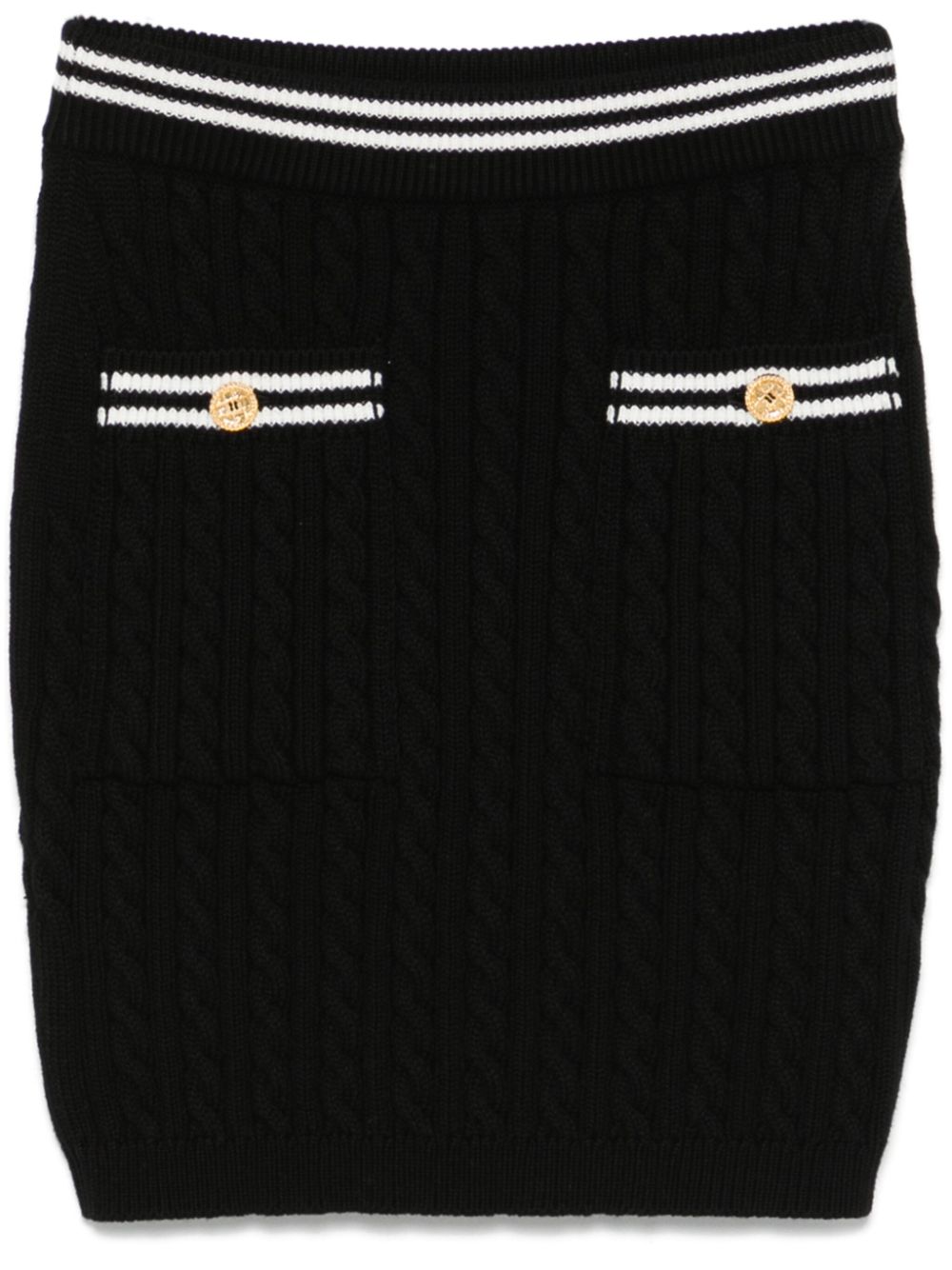 Alessandra Rich cable-knit mini skirt – Black