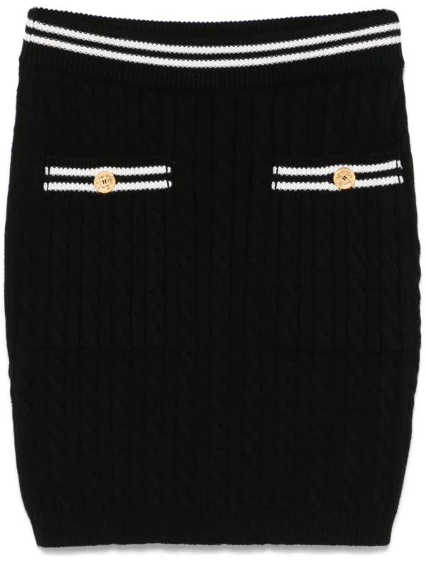 Alessandra Rich Cable-knit Mini Skirt in Black