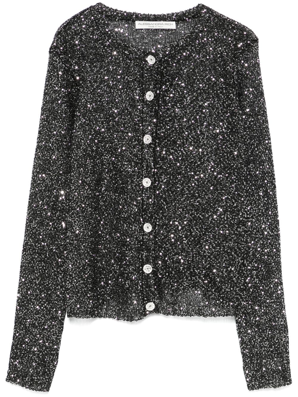 Alessandra Rich sequinned cardigan - Black