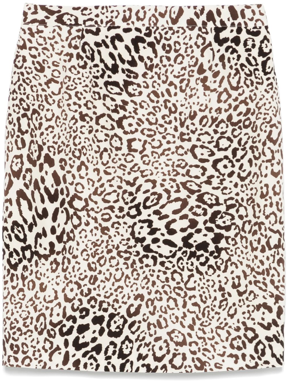 leopard-print silk mini skirt