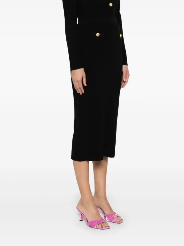 スカート ALESSANDRA RICH Midi skirt Black  FABX4047K4514 Alessandra Rich Mesh Skirt with Crystals in Black | FWRD