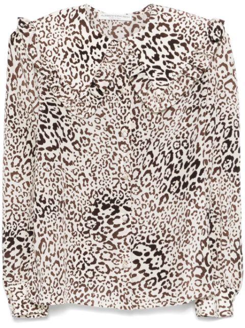 Alessandra Rich leopard-print silk blouse