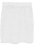 Alessandra Rich sequin knitted mini skirt - White
