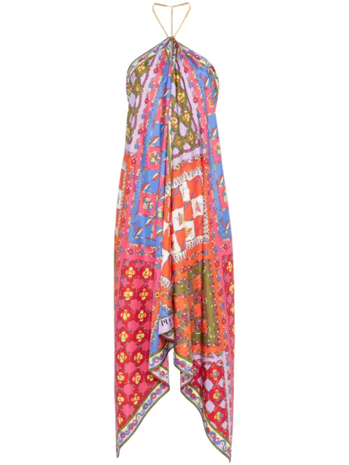 Robe mi-longue en soie à imprimé Festa - PUCCI - Modalova