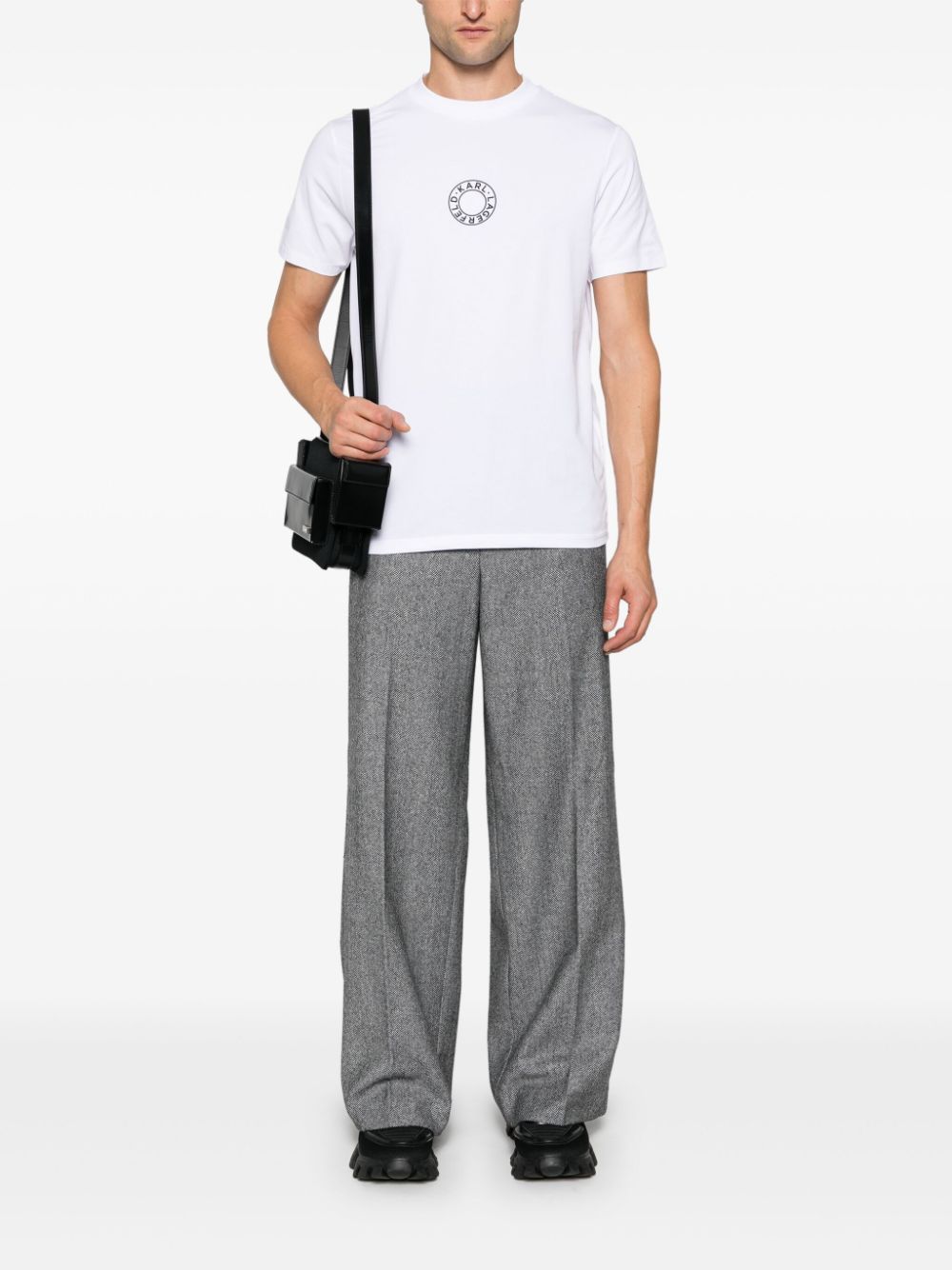 Shop Karl Lagerfeld Crew-neck T-shirt In White