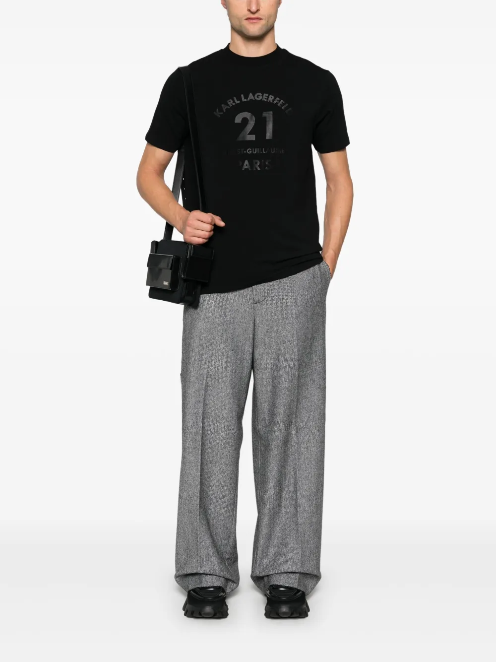 Karl Lagerfeld crew-neck T-shirt - Zwart
