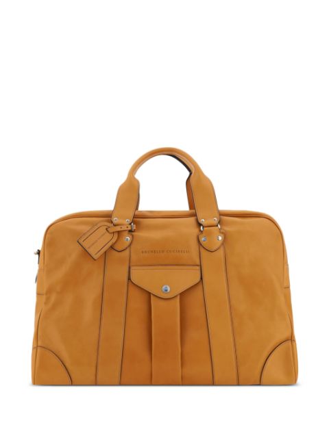 Brunello Cucinelli leather travel bag Men