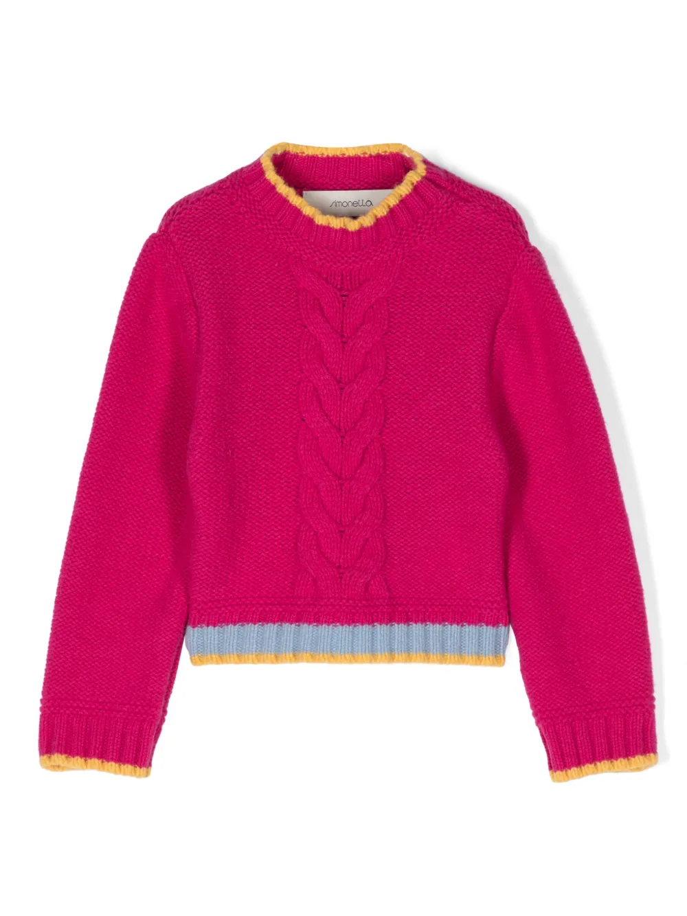 Simonetta Trui met gestreepte afwerking Roze