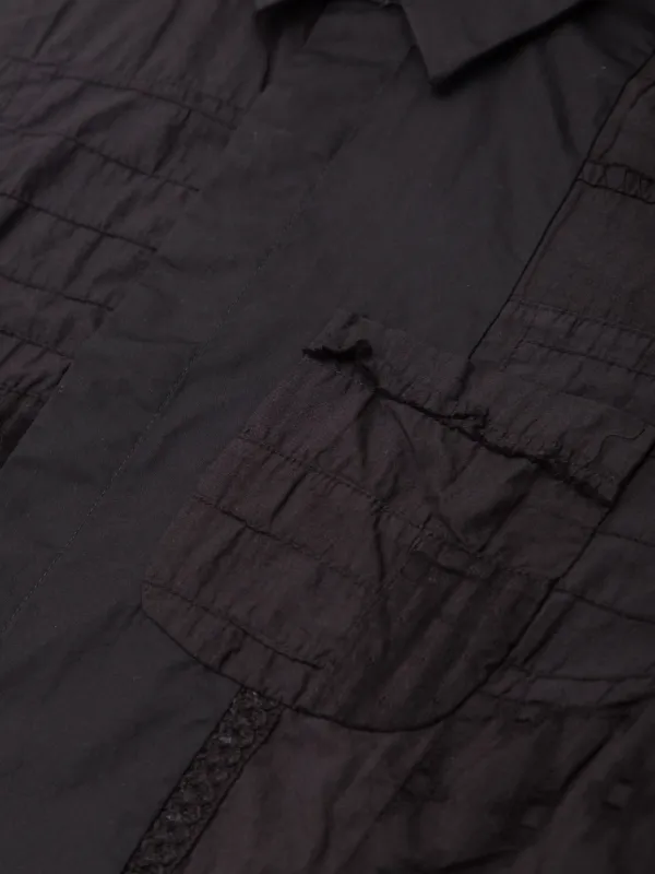 Engineered Garments Patchwork short-collar Shirt | Black