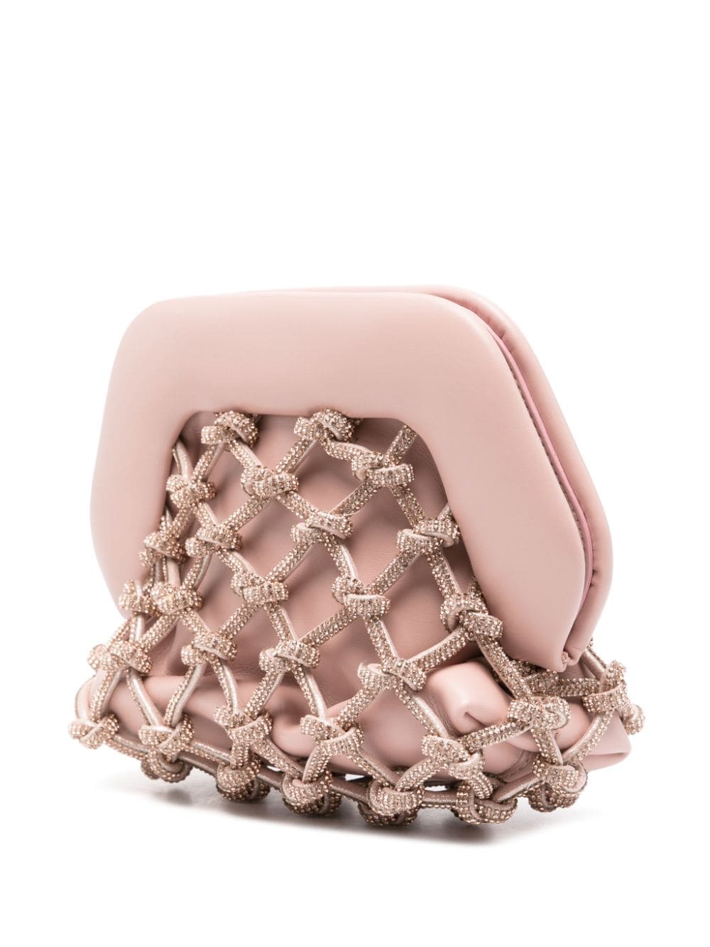 Shop Themoirè Gea Knots Strass Clutch Bag In Pink