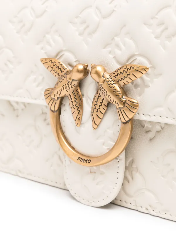 PINKO Small Love One logo-embossed Shoulder Bag | Neutrals