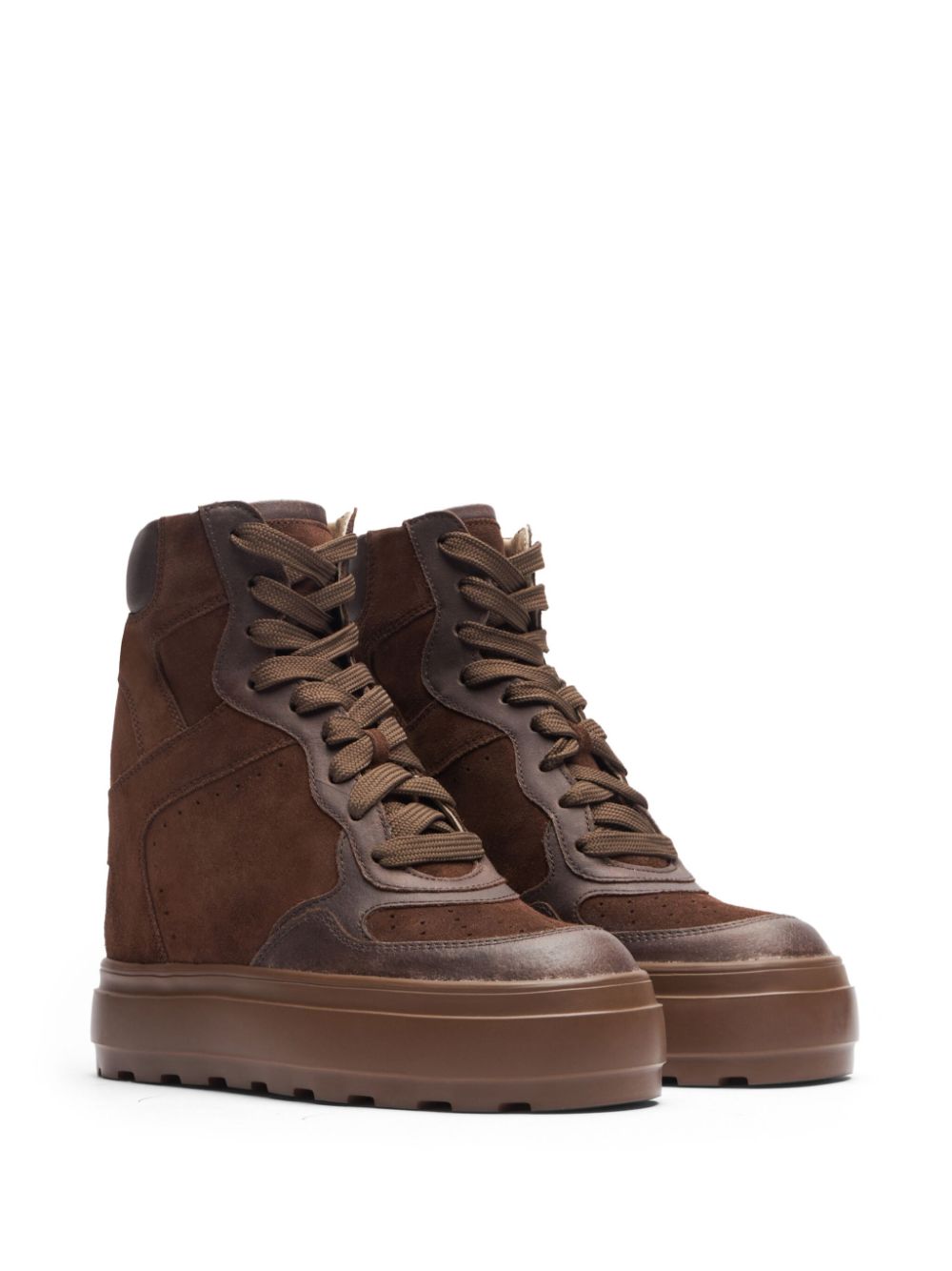 Casadei high-top suede sneakers Brown