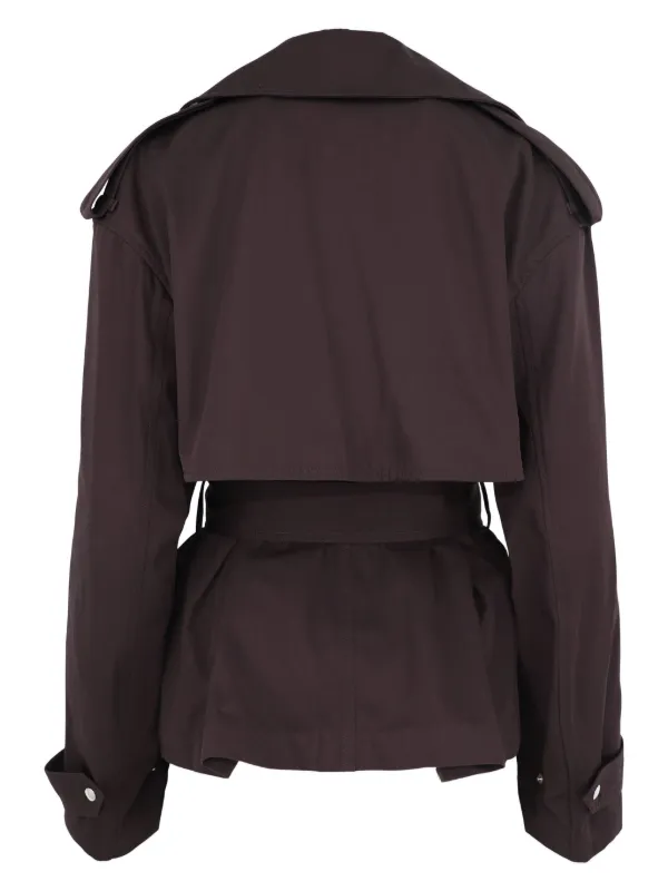 トレンチコート Stella McCartney SHORT TRENCH COAT WITH BELT Stella McCartney Belted Cropped Trench Jacket | Brown | FARFETCH
