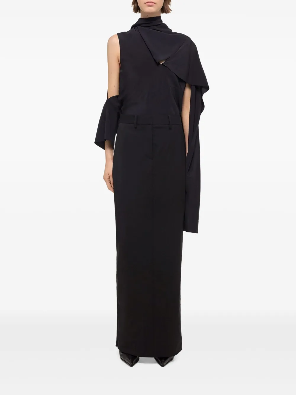 Helmut Lang zip-detail maxi skirt - Zwart