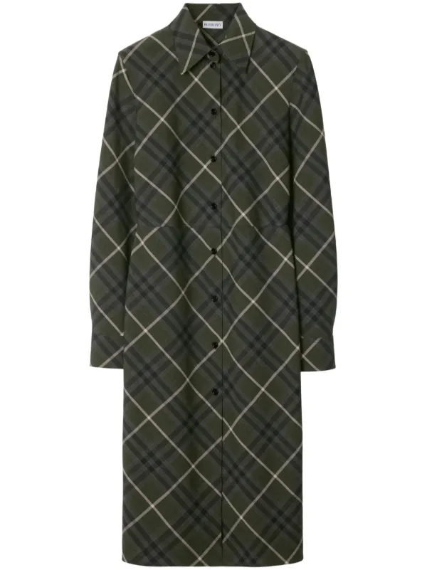 BURBERRY チェック柄 シャツドレス Burberry チェック シャツドレス | グレー | FARFETCH JP