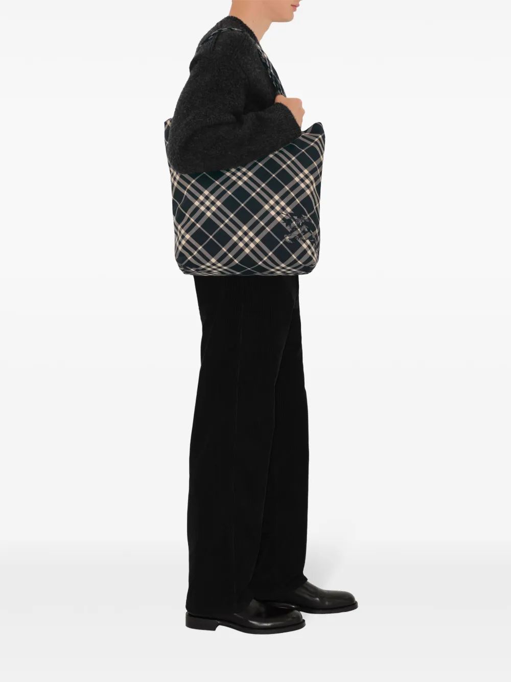 Burberry Geruite shopper Zwart