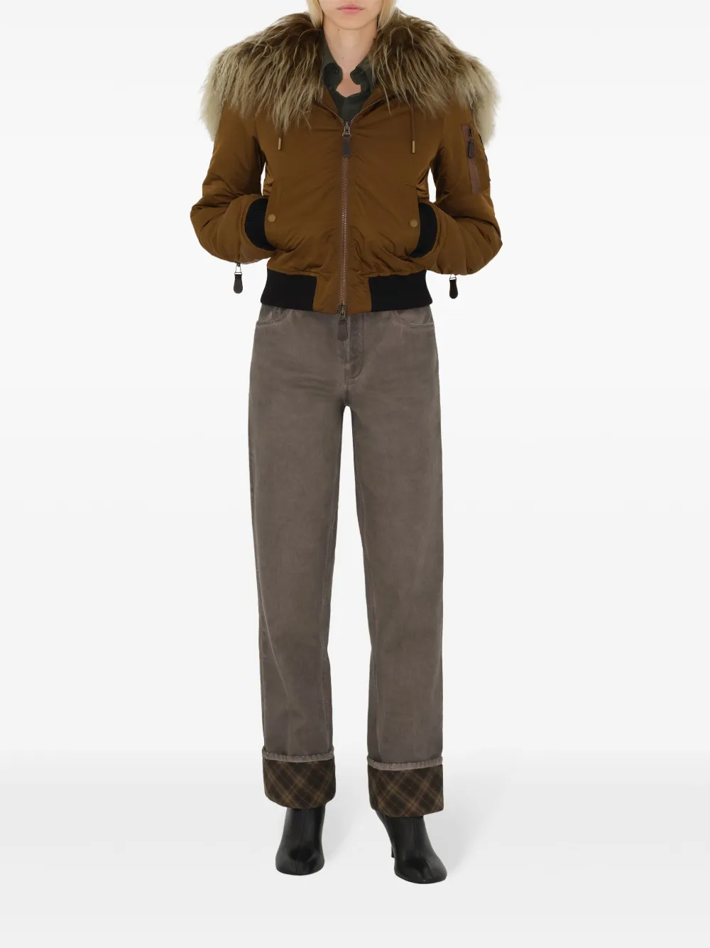 Burberry Gewatteerd bomberjack - Bruin