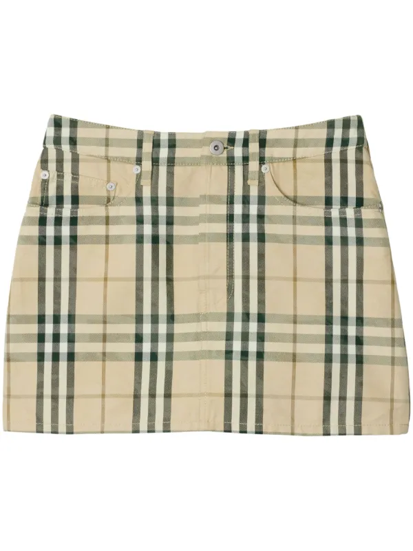 Burberry check pattern Mini Skirt Neutrals FARFETCH IE