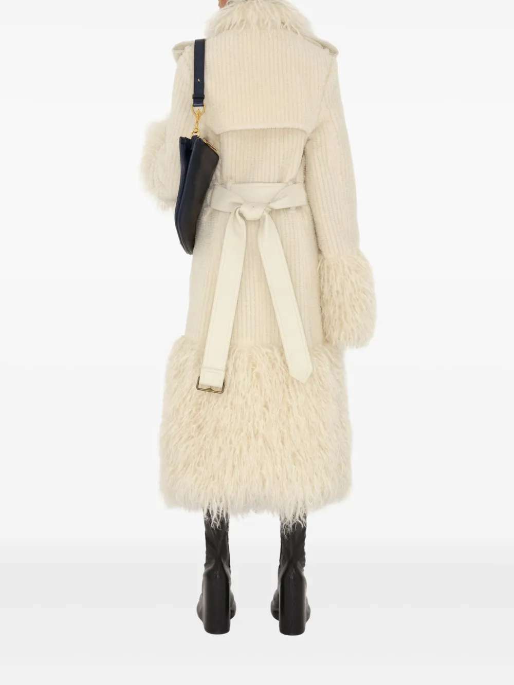 Shop Burberry Corduroy Trench Coat In White