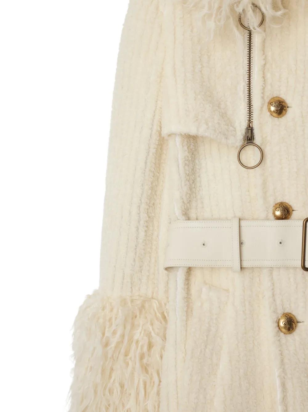 Shop Burberry Corduroy Trench Coat In White