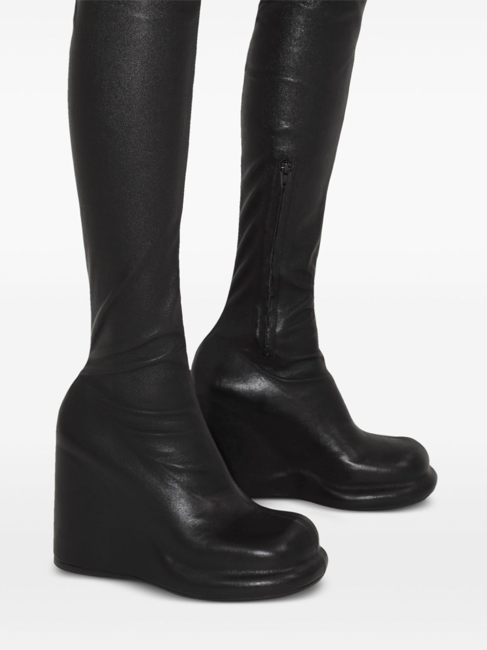 Burberry leather pillar high boots - Zwart