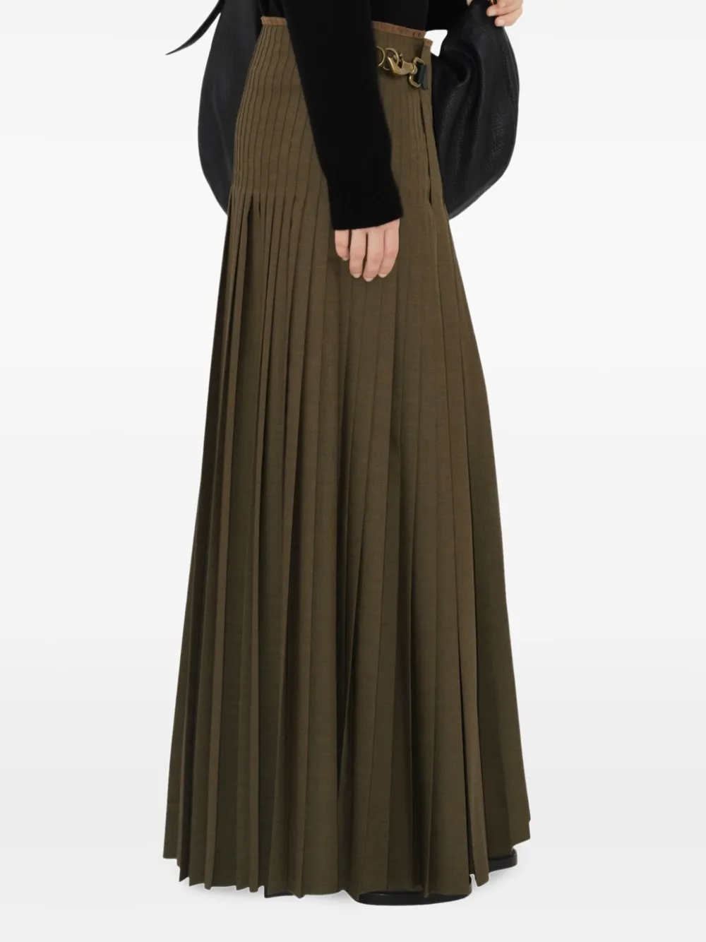 Shop Burberry Wool Skirt In Brown