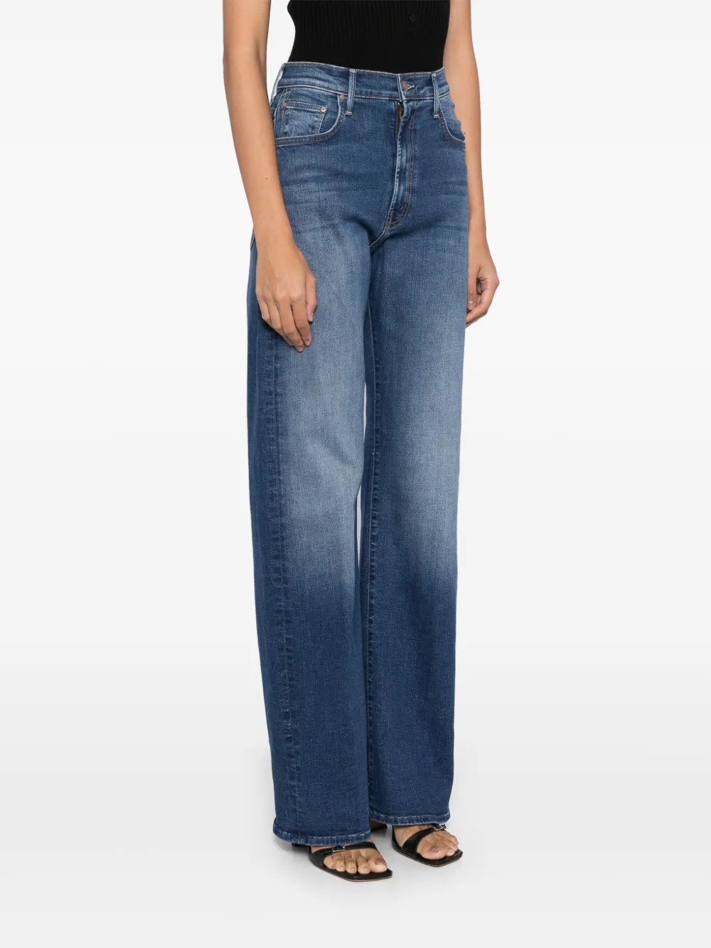 MOTHER The Lasso Heel jeans met wijde pijpen Blauw