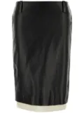 Magda Butrym crochet-trimmed leather skirt - Black