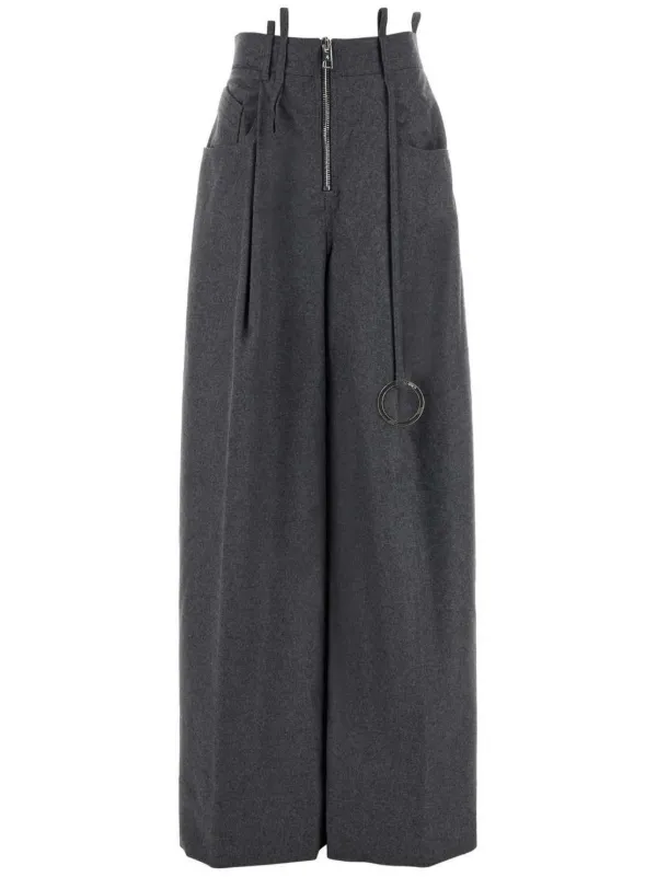 【The Attico】ワイドレッグウールブレンドパンツ The Attico ワイドパンツ | ブラック | FARFETCH JP