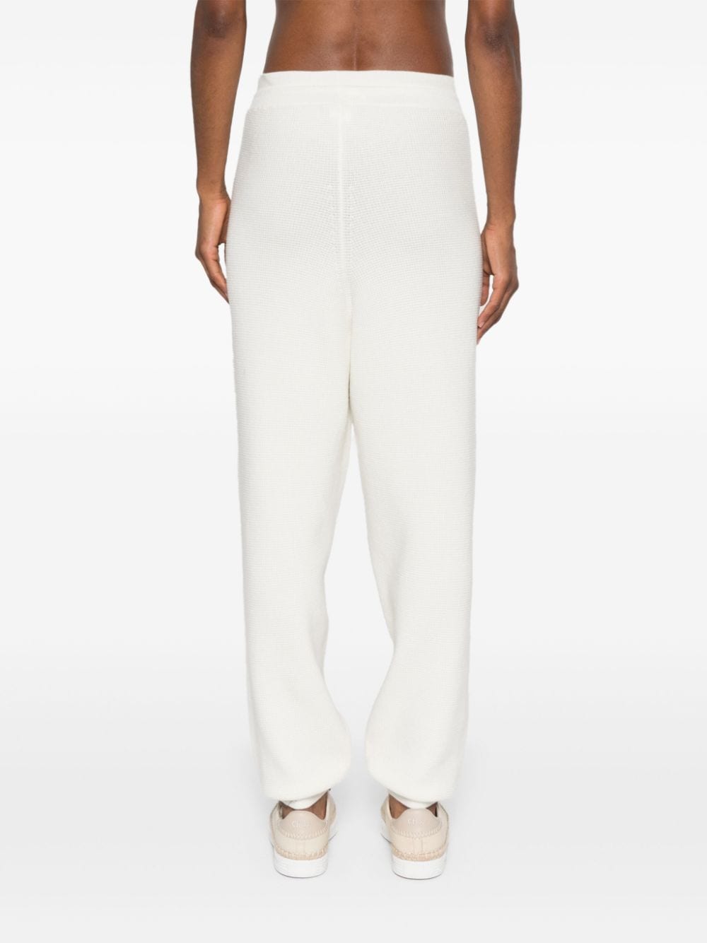 Shop Fabiana Filippi Waffle-knit Track Pants In White