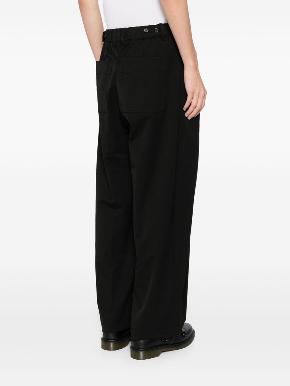 Shop Songzio Level Volume Wide Trousers In Black