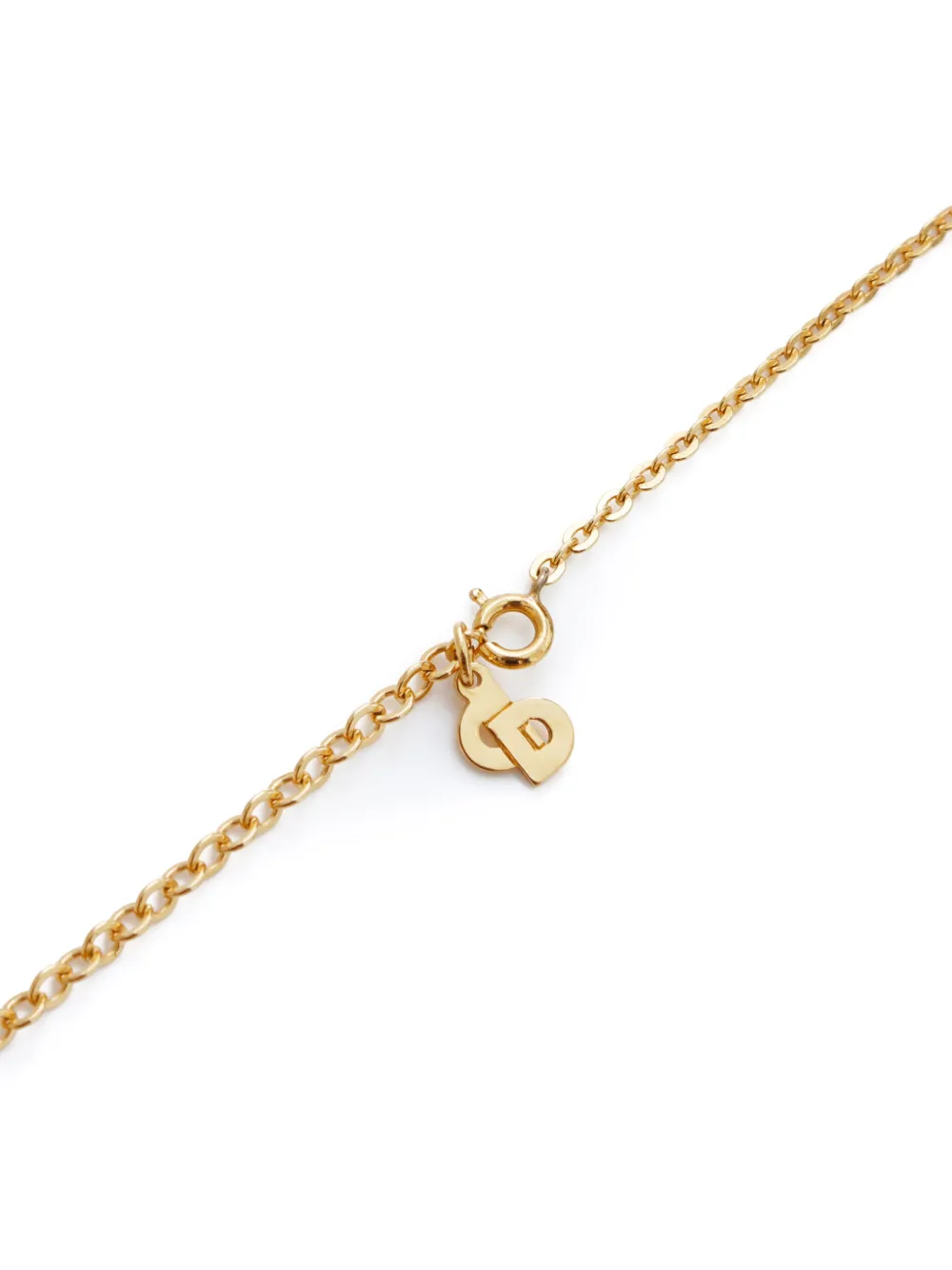 Pre-owned Dior Logo-pendant Necklace In 金色