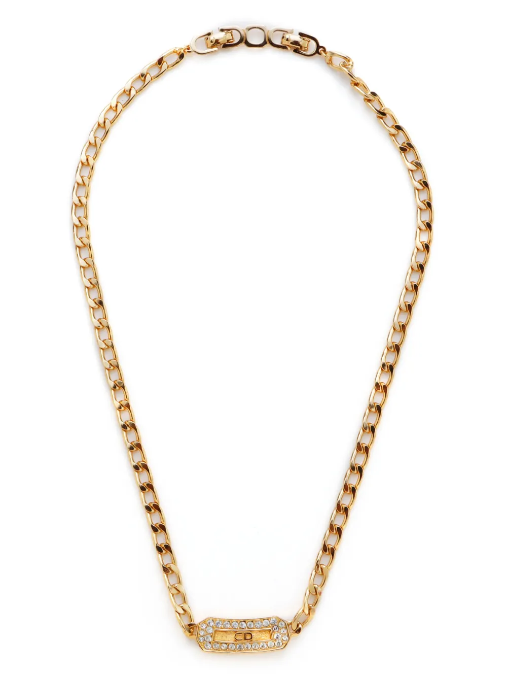 Christian Dior Pre-Owned CD Halskette mit Strassverzierung | Gold | Image 1