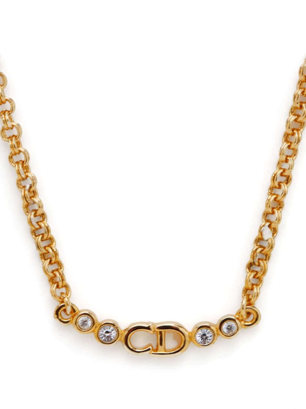 Christian Dior Pre-Owned CD rhinestone-embellished necklace - Goud