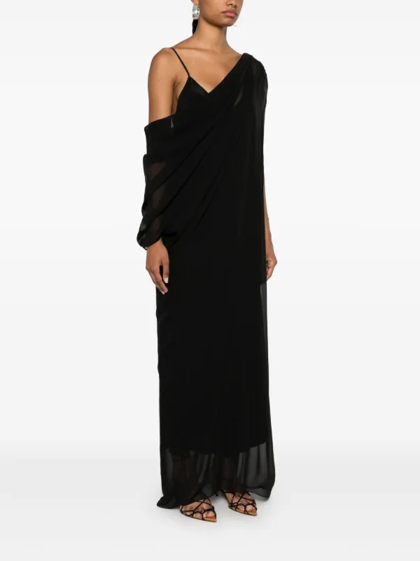 ワンピース KHAITE FW23 KAL DRESS (5364541 200 BLACK) KHAITE Queen Dress in Black | FWRD
