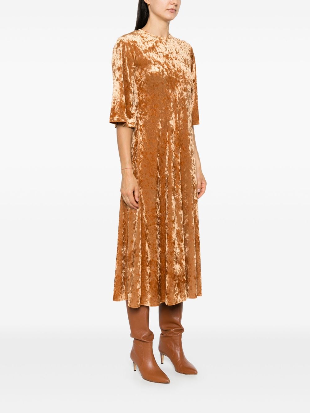 Shop Forte Forte Velvet Maxi Dress In Brown