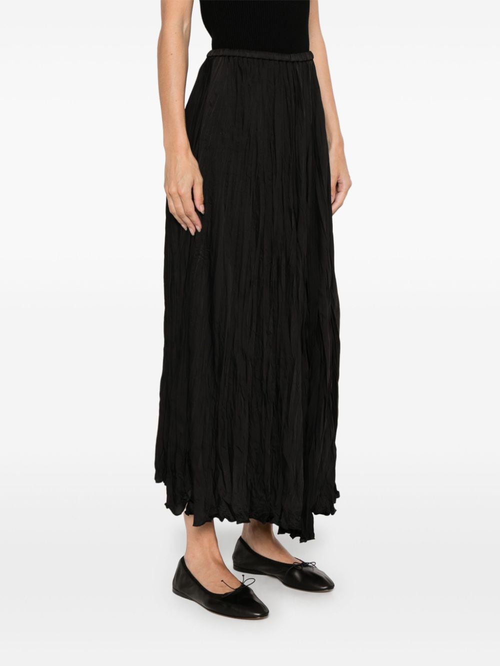 Shop Forte Forte Wrap Crepe Midi Skirt In Black