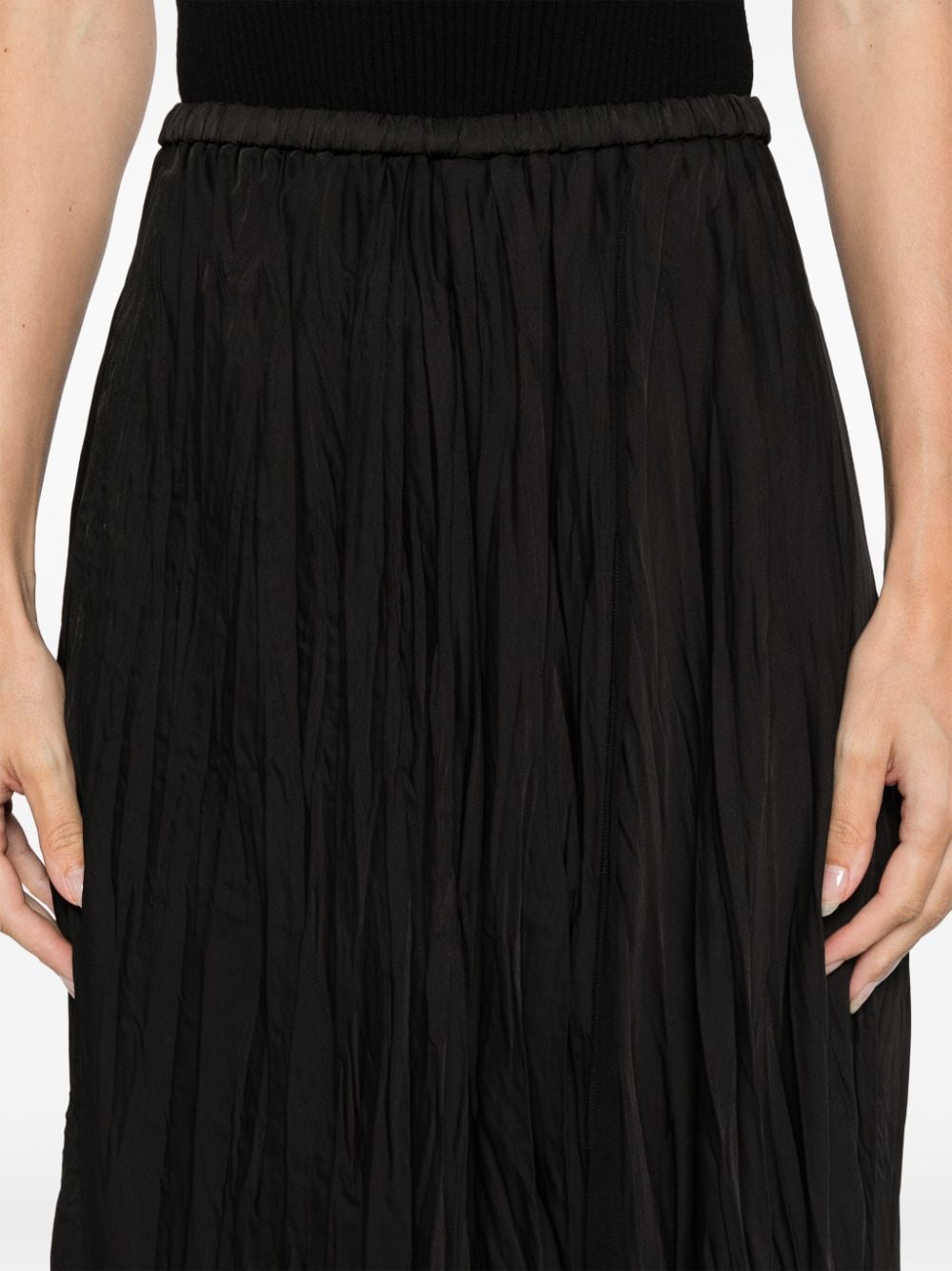 Shop Forte Forte Wrap Crepe Midi Skirt In Black