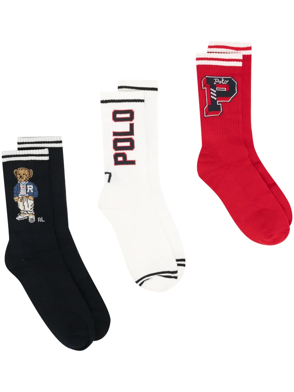 Polo Ralph Lauren logo-intarsia socks (pack of three) - Blue