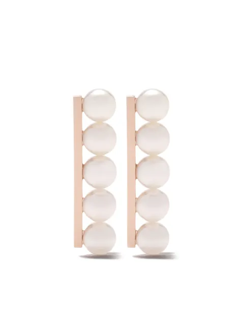 TASAKI 18kt rose Collection Line balance plus earrings