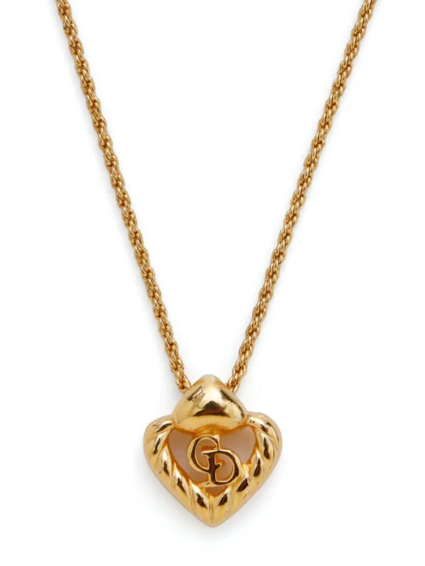 アクセサリー Dior Germany Vintage Heart Necklace Gold 24867671_55002435_600.jpg