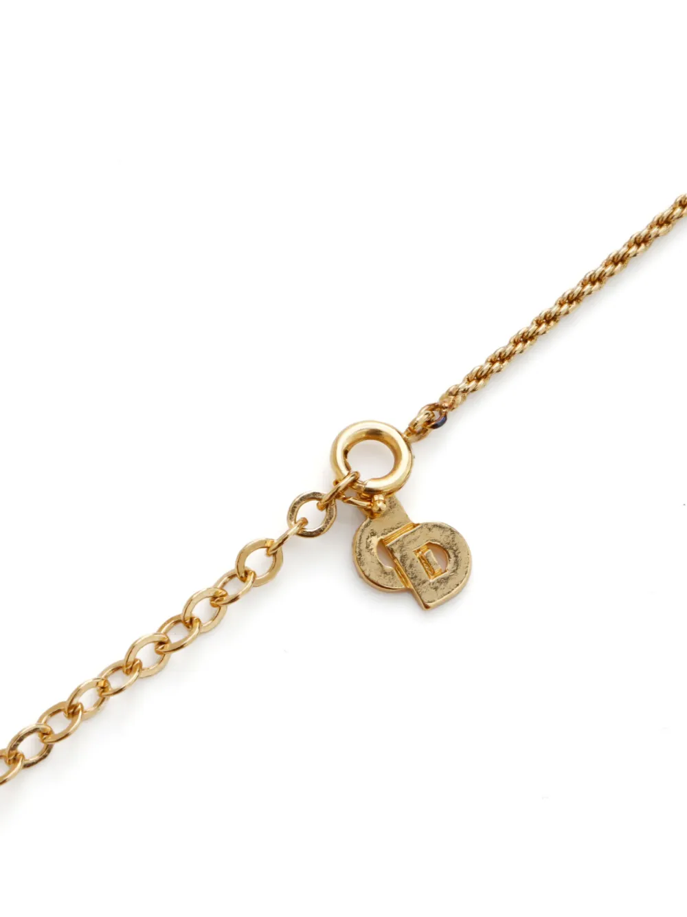 Pre-owned Dior Cd Heart Necklace In Gold