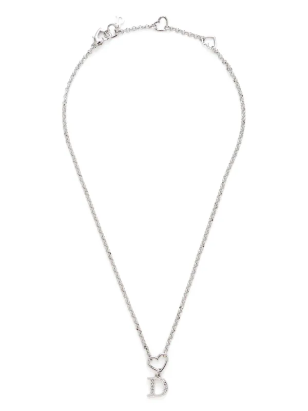 Christian dior silver necklace best sale