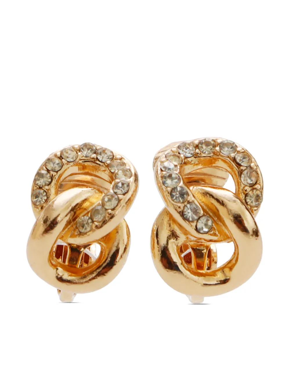 Christian Dior Pre-Owned aretes con detalles de strass | dorado | Image 1