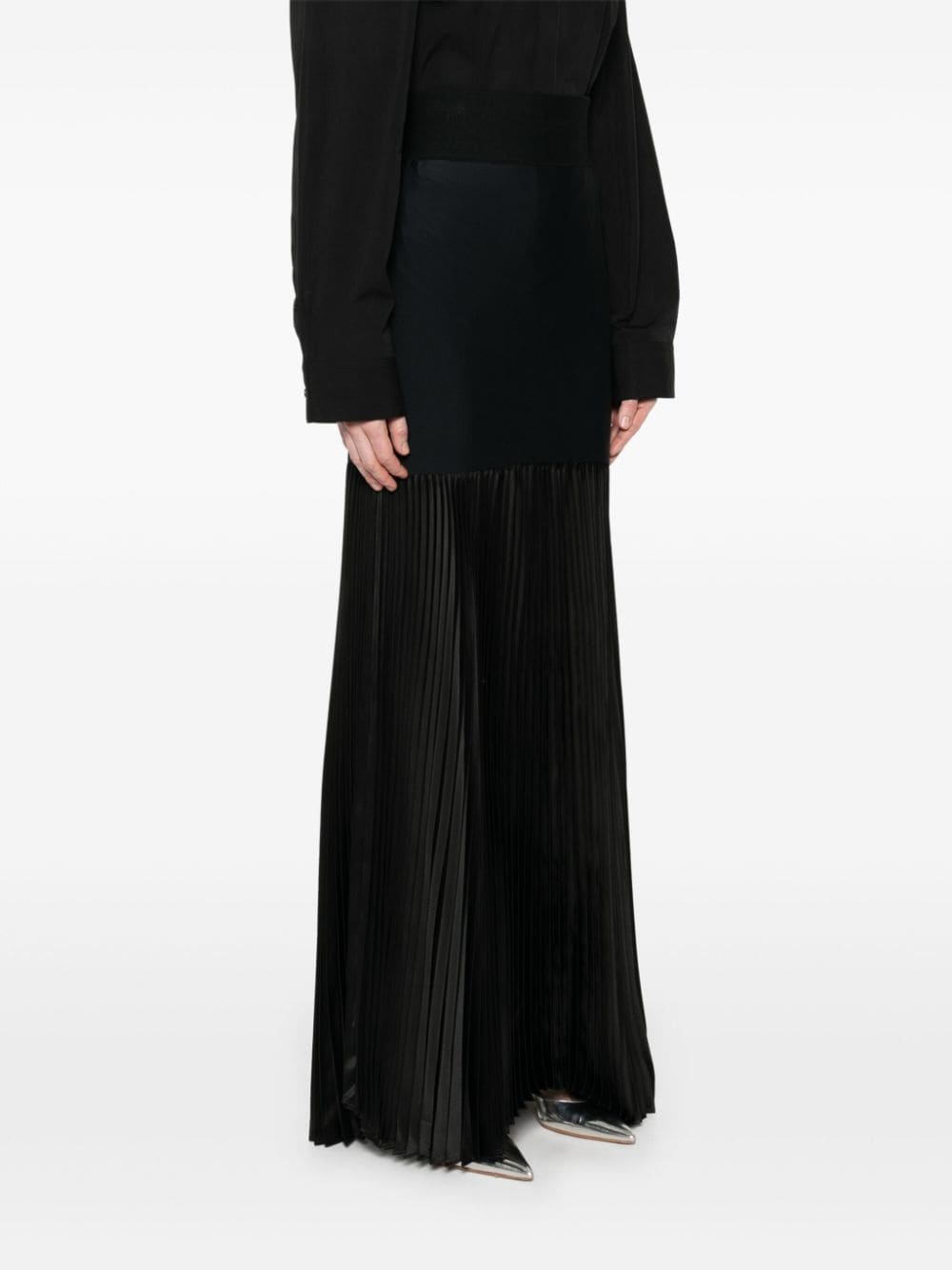 Shop Alainpaul Pleated Skirt In Black