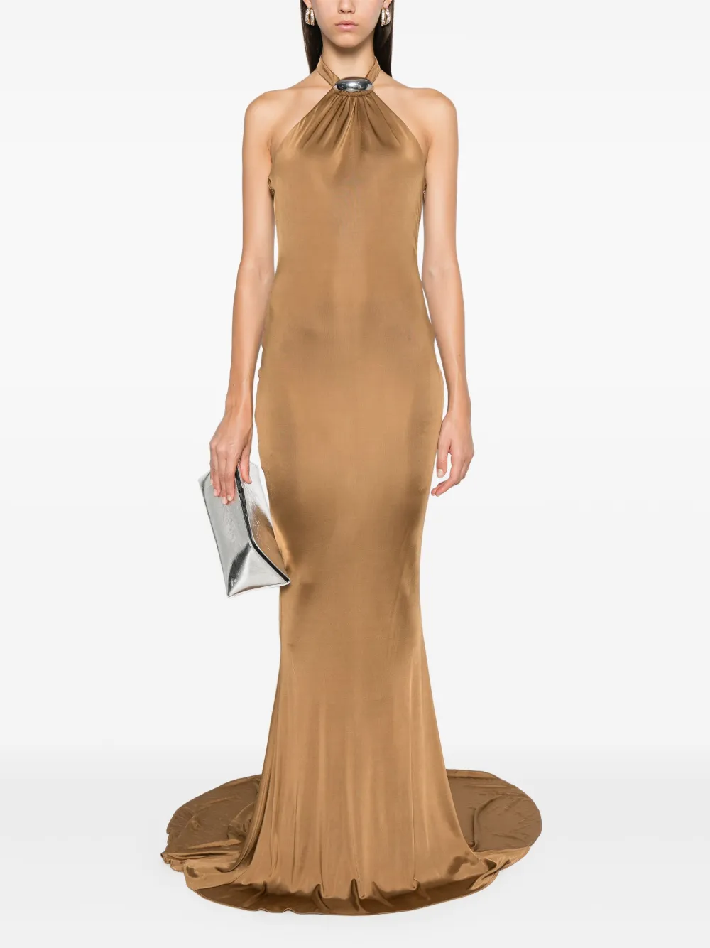 Giuseppe Di Morabito Maxi-jurk met halternek - Bruin