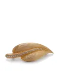Christian Dior Pre-Owned leaf rhinestone-embellished brooch - Gold