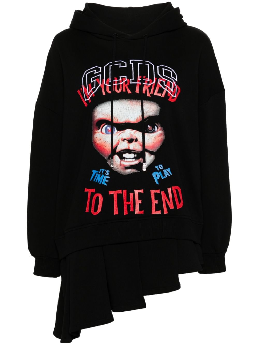 GCDS x Universal Chucky hooded mini dress - Black