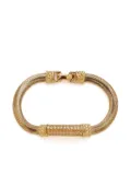 Christian Dior Pre-Owned rhinestone-embellished snake-chain bracelet - Gold