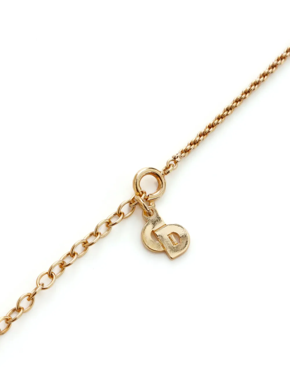 Pre-owned Dior Cd Logo Pendant Necklace In Gold